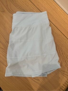 Lululemon Women's Light Blue High-Waist Athletic Shorts